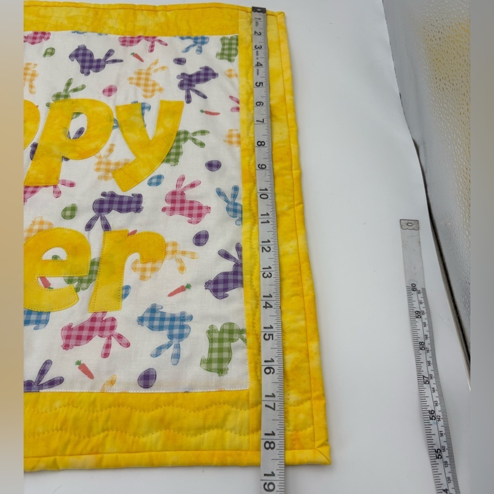 Handmade Colorful “Happy Easter” Quilted Rectangular Banner - Picture 6 of 8